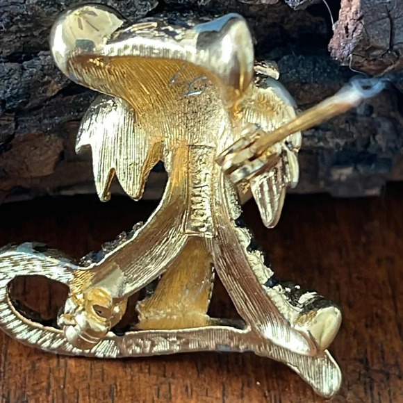 Vintage Jomaz Gold Tone Tiger Brooch Pin - Picture 8 of 16